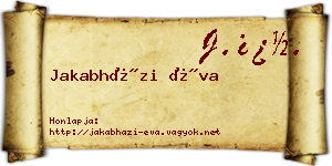 Jakabházi Éva névjegykártya